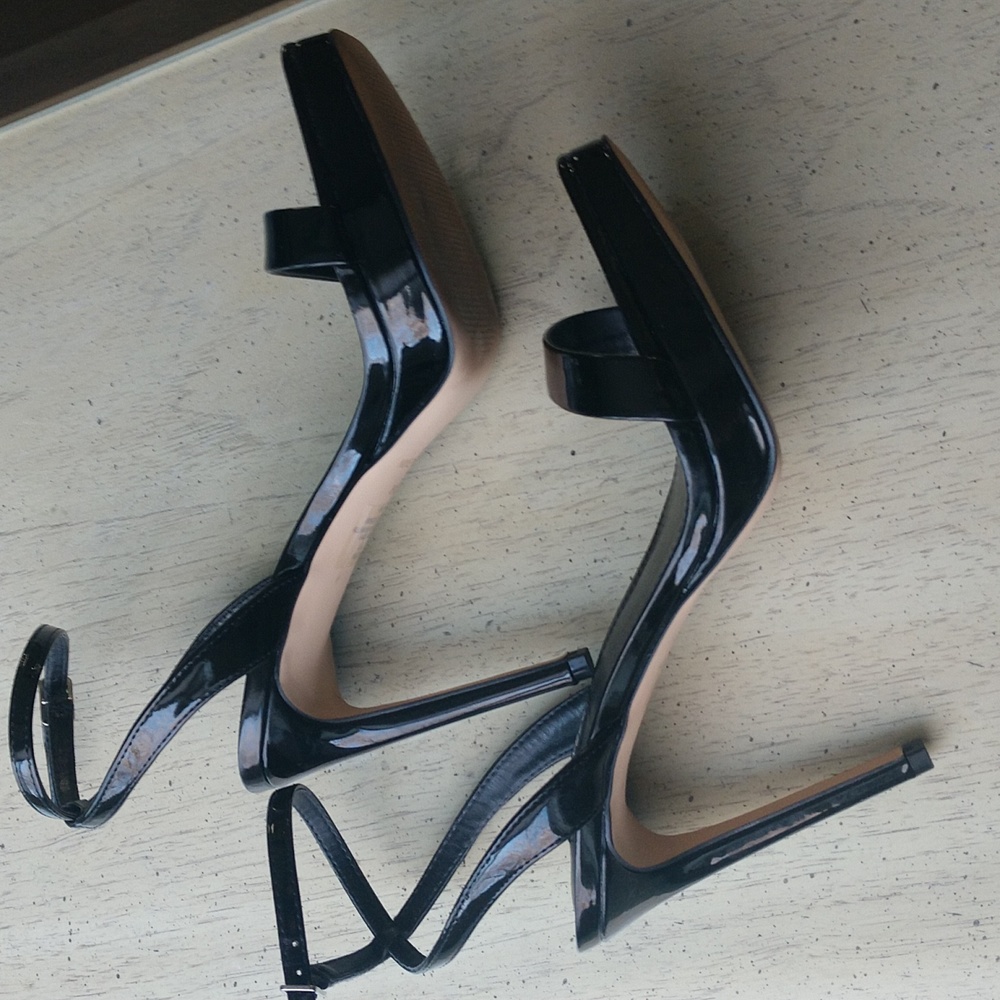 Open toe ankle strap stiletto